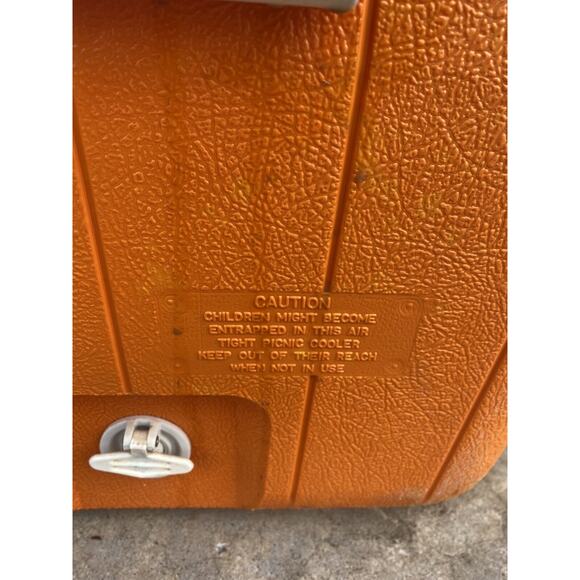 Coleman Fram Cooler Large Ice Chest Orange Handles Boat Tailgate Vintage 5294A - Picture 8 of 15